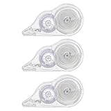 Hinapan 3 Stück Korrekturroller Set, 30 m Korrekturband, Korrekturmaus mit Schutzkappe, Transparent Korrekturmaus für präzise Korrekturen im Büro, Homeoffice und Schule