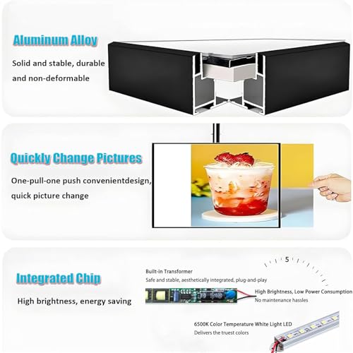 Tableau de menu rétroéclairé au design épuré pour restaurant - 4