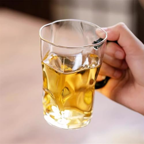 Taza de vidrio resistente al calor con asa verde que no quema 4