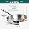 EWFEN Pots and Pans Set, 3 Ply 11 Piece Stainless Steel Cookware Set, Oven Dishwasher Safe | Induction Compatible Frying Pans, Saucepans, Saute Pan & Stock Pot, PFOA Free Kitchen Skillet #4