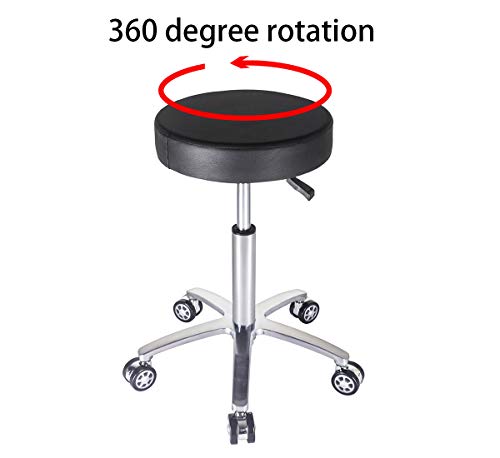 Antlu Rolling Stool Swivel Chair For Office Medical Salon Tattoo Kitchen Massage Work,Adjustable Height Hydraulic Stool With Wheels (Black) #TOP3