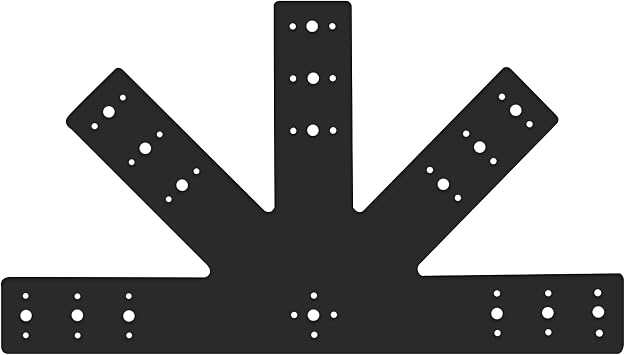 24x13.5 Gable Plate Pergola Truss Roof Plate Connector Black | Heavy Duty 12 Pitch Powder Coated Post to Beam Gable Bracket