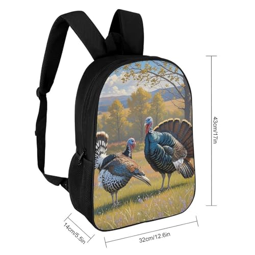 A Pair of Wild Turkeys Backpack for Men Women, Heavy Duty Backpack Large Capacity, Durable Lightweight Travel Daypack2
