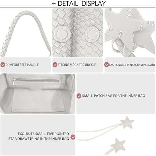 Image of Woven Tote Bag for Women, Shoulder Handbags, Beach Hobo, Handwoven Satchel Underarm Bag, Top-Handle Bag With Purses