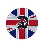 Anstecknadel aus Emaille. Trojanische Union Jack Emaille-Anstecker, Blau, Rot und Weiß