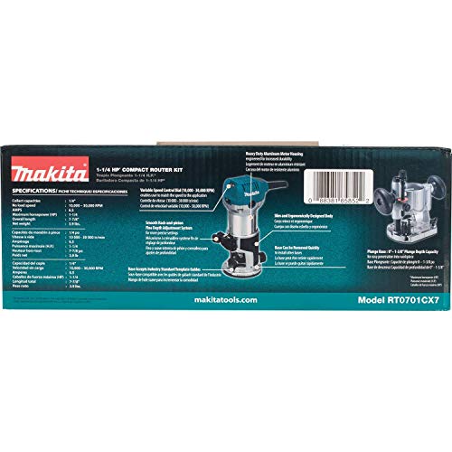 Makita RT0701CX7 1-1/4 HP Compact Router Kit
