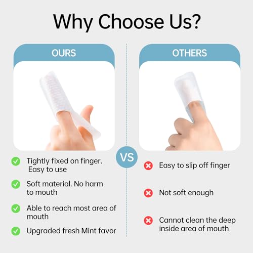 Image of Unflavored Disposable Finger Toothbrush for Adults, 60pcs, Oral Brush ups for Teeth Cleaning, Deep Cleaning Teeth Wipes, Gum Cleanning