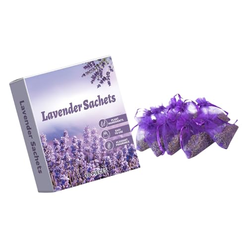 10 bolsitas perfumadas de lavanda para uso doméstico, aroma natural para aliviar el estrés, mejora el espacio vital