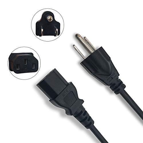 image for [UL Listed] Cable Nahao 18AWG 3 Prong AC Power Cord 6FT Compatible wit