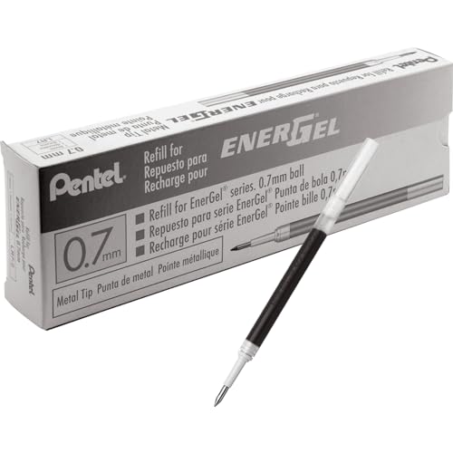 Pentel Recarga Para Energel Retrátil E Gel Líquido Deluxe, Médio, Tinta Preto