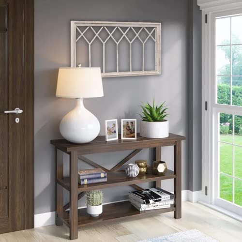 Sintosin Rustic Wood Window Frame Wall Decor 40 x 20 inches, Hanging Washable White Farmhouse Faux Windows Frames for Walls, Decorative Wall Art for Living Room Bedroom Hallway Christmas - Image 4