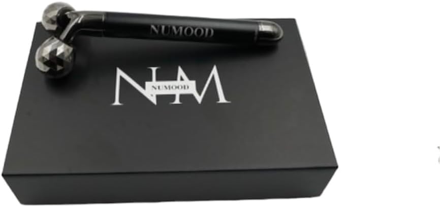 NuMood 2-in-1 Black Face Roller & Slimming Massager – Anti-Aging Tool for Jawline, Puffiness, Lymphatic Drainage & Skin Tightening