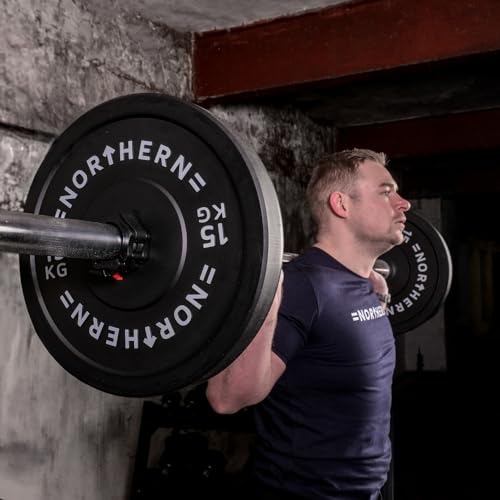 Olympic Weight Plate Disc Rubber Coated Cast Iron Bumper Weight Lifting Plates Vinyl Set for Deadlift Barbells Dumbbell Bars Strength Training Home Gym Fitness Workout 5,10,15,20KG Single & Set - Image 4