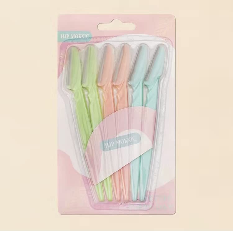 Eyebrow razor, 6 pieces exfoliating multipurpose razor, brows, face, and body
