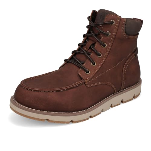 Image of DOCKERS Mens Davis Rugged Casual Tumbled Leather Moc-Toe Boots