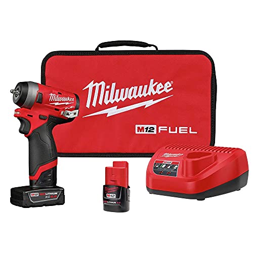 Milwaukee 2552-22 M12 Fuel Stubby 1/4 In. Impact Wrench Kit #TOP1
