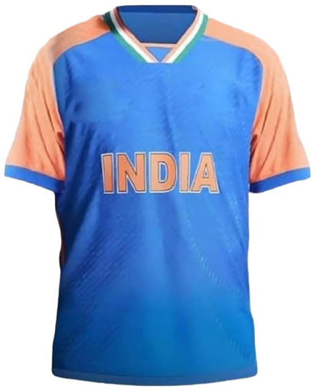 Image of Sports India Cricket Team T Shirt Jersey for (Kid's, Boy's & Mens) L1045