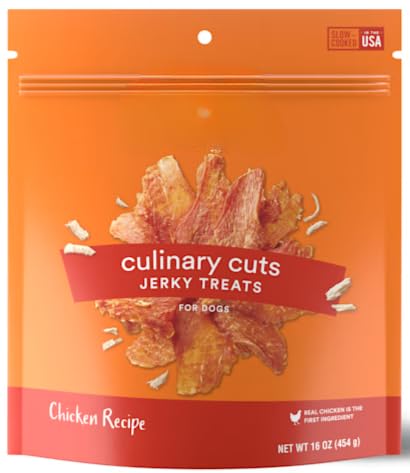 Culinary Cuts Slow-Cooked Real Chicken Jerky Dog Treats for Puppies & Adults – Only 4 Simple Ingredients, Grain-Free Training & Reward Snack – Made in USA (16oz, Chicken_16oz) Chicken_16 1 Count (Pack of 2)
