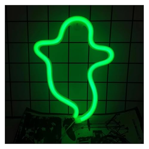 Enseigne lumineuse fantôme au néon vert décoration murale salon