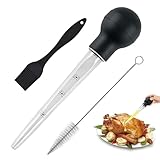 RQcMid Bratenspritze, Pökelspritze Mit Ölbürste Und Reinigungsbürste Set, Pipette Groß Für Marinieren Von Fleisch, Geflügel Und Grillen, Kochen von Truthahn, Ideal Für Haushalt Und Profiküche