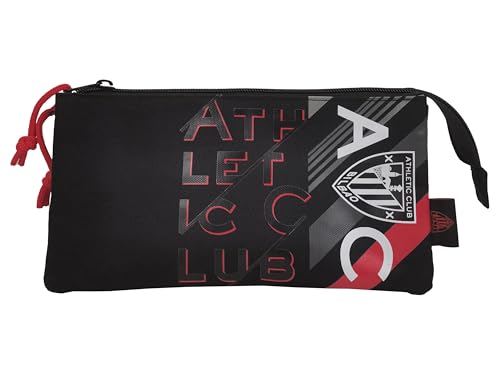 CyP Brands-Athletic Club- Estuche, Portatodo, Material Escolar, Fútbol, Color Negro, Producto Oficial