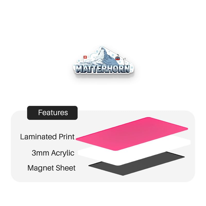 Image of Materhorn Fridge Magnets, Glossy Finish, Stylish Magnet for Fridge, Wardrobe & Metal Surfaces