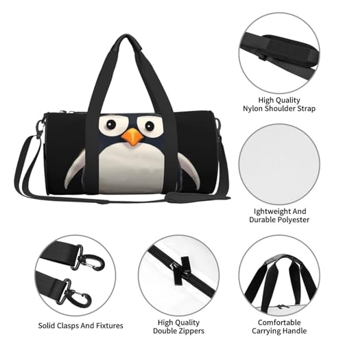 Sports Gym Bag for Women Men Travel Duffel Bag Tote Weekender Bag Cute Penguin Carry on Overnight Bag for Travel Swimming Fitness Workout Sports Duffle Bag4