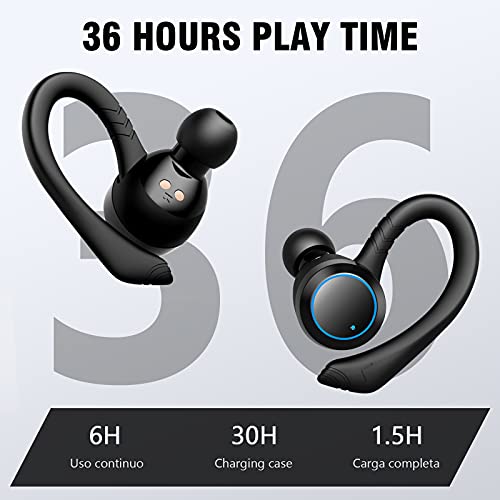 AOVOCE-Auriculares-Inalambricos-Deportivos-36-Hrs-IPX7-Impermeable-Auriculares-Bluetooth-Gaming-HD-Estereo-Microfono-Bluetooth-50-con-Estuche-Carga-LED-USB-C-Actualizado