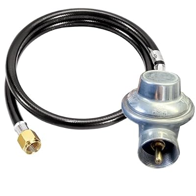 MCAMPAS 1LB Propane Regulator with 5FT Extension Hose X 3/8" Female Flare NUT for Outdoor Camper Grill Stove