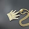 Sopodbacker Während Halskette Ketten Schmuck Herren Frauen Anhänger Necklacehip-Hop Einfacher König Krone Anhänger Gold + Kette 60Cm #2