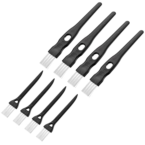 Image of MECCANIXITY Shaver Cleaning Brush Tools with White Nylon Bristles 2 Sizes for Keyboard, Window Track, Vent Outlet, Home, Office, 8 Pack