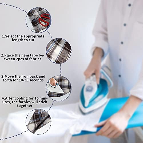 HOOZILI Iron On Hem Tape Extra Wide Wonder Web No Sew Hem Tape Heavy Duty Adhesive Fusible Hemming Strip to Repair Curtains Thick garments and fabrics 70 Yards 1Roll (50 mm Wide)
