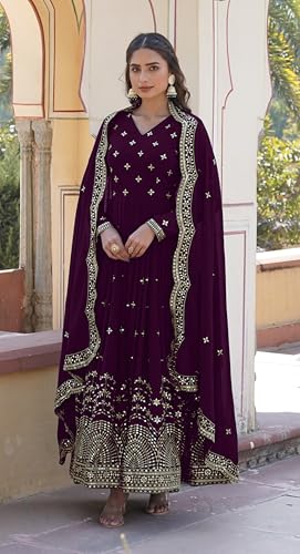 Image of Fashion Basket Faux Georgette Sequins Anarkali Dress for Women