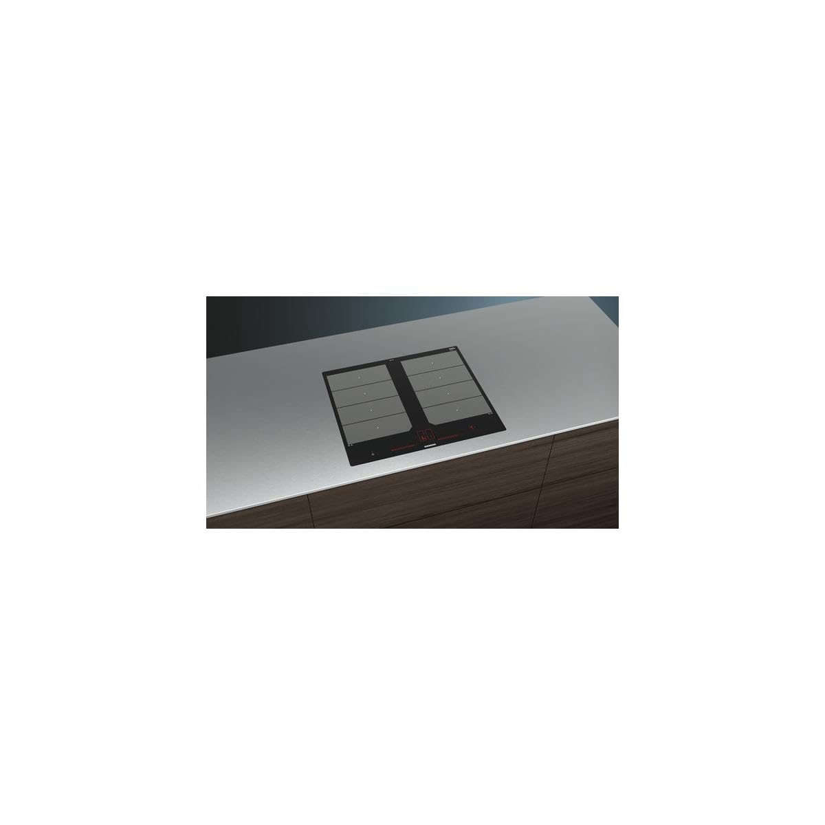 Siemens EX601LXC1E iQ700 - Piano cottura elettrico, in vetroceramica, 57,2 cm, zone di cottura flessibili, 2 zone di cottura a induzione varioinduzione