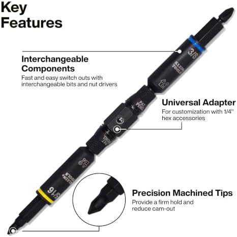 Klein Tools 32500HDRT KNECT 11-in-1 임팩트 등급 멀티 비트 스크루 드라이버 — 사진 4