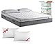 EVERGREENWEB - Doppelbettmatratze 160x200 25 cm Höhe mit integriertem Topper aus Memory-Schaumstoff H2 H3 Ergonomische 7-Zonen MEDIZINISCHES PRODUKT ‍+ 2 Kostenlose Kissen, Weiße MASSAGE-Effekt Gewebe