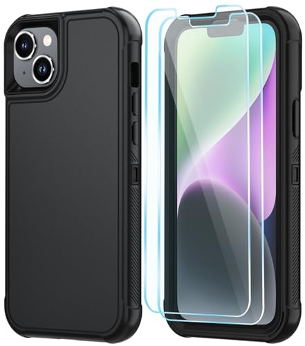 Image of SunStory Compatible with iPhone 14 Plus Case with HD Screen Protector, 3-Layer Heavy Duty Full-Body Cover,3 in 1 Hybrid Protective Case for iPhone 14 Plus 6.7 inch,Black