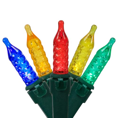 Northlight LED M5 Faceted Christmas Lights - Multicolor - 15.75’ Green Wire - 50ct