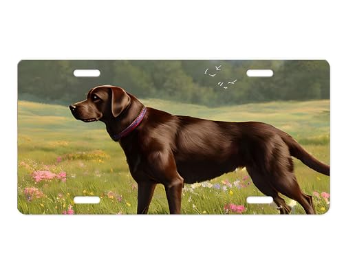 Dog Vanity Aluminum License Plate Chocolate Labrador