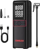 GOOLOO GT160 Mini Compresor Aire Portatil, 160PSI 7500mAh Inflador Ruedas Coche con Pantalla LCD Digital y Linterna LED, para Coche, Bicicleta, Moto y Pelotas
