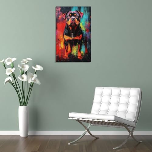 Impression sur toile Rottweiler decoration murale maison grand format