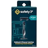 Safety 1st Cabinet & Drawer Latch 14 Pack, Babyproofing Locks for Toddlers, Easy Install, Child Safety, Hidden Design, Secure Cabinets & Drawers, Gray