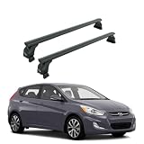 Heavy Duty Aluminum Roof Rack Cross Bars for Hyundai Accent(2017-2026), 330lbs Capacity, T-Slot Channel, Lockable, No-Drill Installation (Black, 2012-2017 Accent HB Roof Rack Cross Bars Fix Point)
