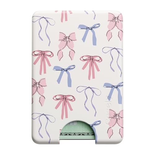 Casely MagWallet | Coquette Girlie | Pastel Bows | Slim Wallet Card Holder | Compatible with MagSafe | Soft-Touch Hard Silicone | Holds Up to 3 Cards