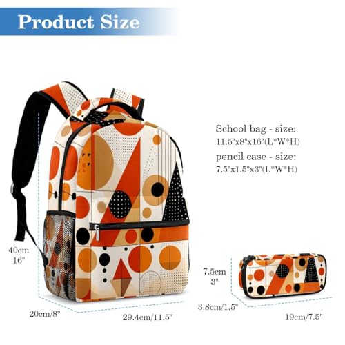Sac à dos et trousse à motif géométrique, cadeau idéal