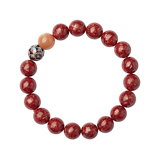 Cadeau pour filles : bracelet en perles de cinabre naturelles