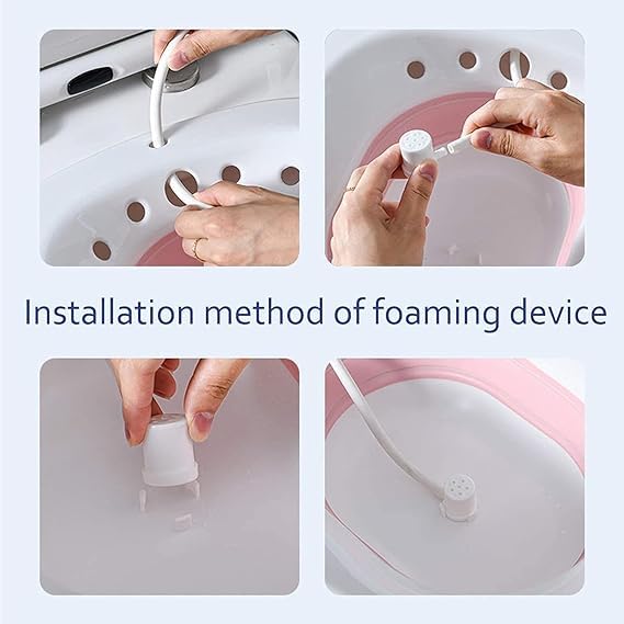 cartxomy Sitz Bath Toilet Seat with Flusher | Folding Sitz Bath Tub for Pregnant Women | Postpartum Care, Hemorrhoids Recovery, Vaginal | Anal Inflammation Treatment -Portable Perineal Soaking Basin