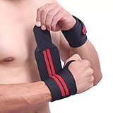 Munhequeira Crossfit-munhequeira Crossfit Powerlifting Lpo (Preto com Vermelho)