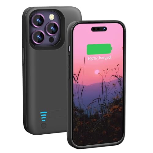 Loytal Battery Case for iPhone 14 Pro Max 5000mAh Rechargeable Extended Battery Charging/Charger Case Add 100% Extra Juice (6.7 Inches) Black