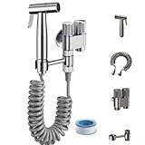 Photo Gallery besttoolifes kit doccia bidet in acciaio inox, per bidet e wc, con deviatore a 2 vie per la pulizia del wc, bagno per animali domestici, igiene personale (argento b) Photo Gallery besttoolifes kit doccia bidet in acciaio inox, per bidet e wc, con deviatore a 2 vie per la pulizia del wc, bagno per animali domestici, igiene personale (argento b)